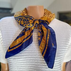 Vintage Tie Rack Art of Scarf Leopard Baroque Print Made in Italy 35" x 35"